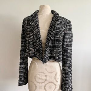 Zara reworked/handmade cropped tweed blazer/jacket size small
